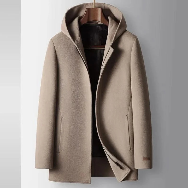 100% WOOLEN HOODED COAT