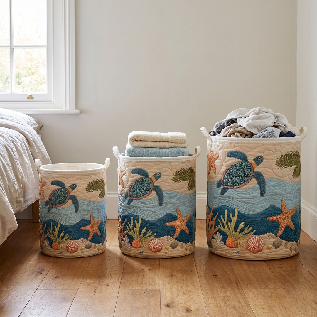 Coral | Coastal Harmony Laundry Basket
